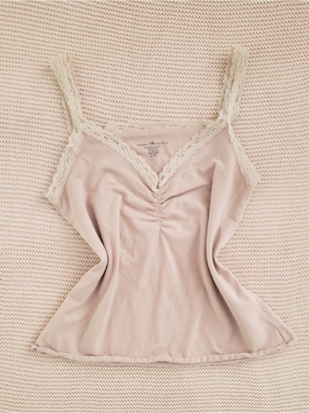 Brandy Melville Lace-Trim Camisole in Pale Pink